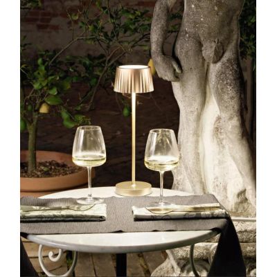 MACAO LAMPADA DA TAVOLO IP54 CON RICARICA USB, TOUCH DIMMER LED 3W LUCE 3000K 6 COLORI ONDALUCE CICIRIELLO - Cristalensi Shop On