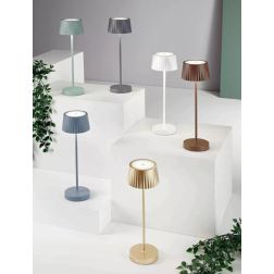 MACAO LAMPADA DA TAVOLO IP54 CON RICARICA USB, TOUCH DIMMER LED 3W LUCE 3000K 6 COLORI ONDALUCE CICIRIELLO - Cristalensi Shop On