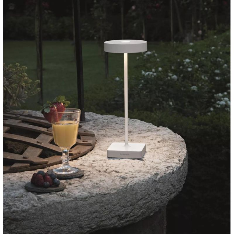 TAP LAMPADA DA TAVOLO IP54 CON RICARICA USB, TOUCH DIMMER LED 3W LUCE 3000K 6 COLORI ONDALUCE CICIRIELLO - Cristalensi Shop Onli