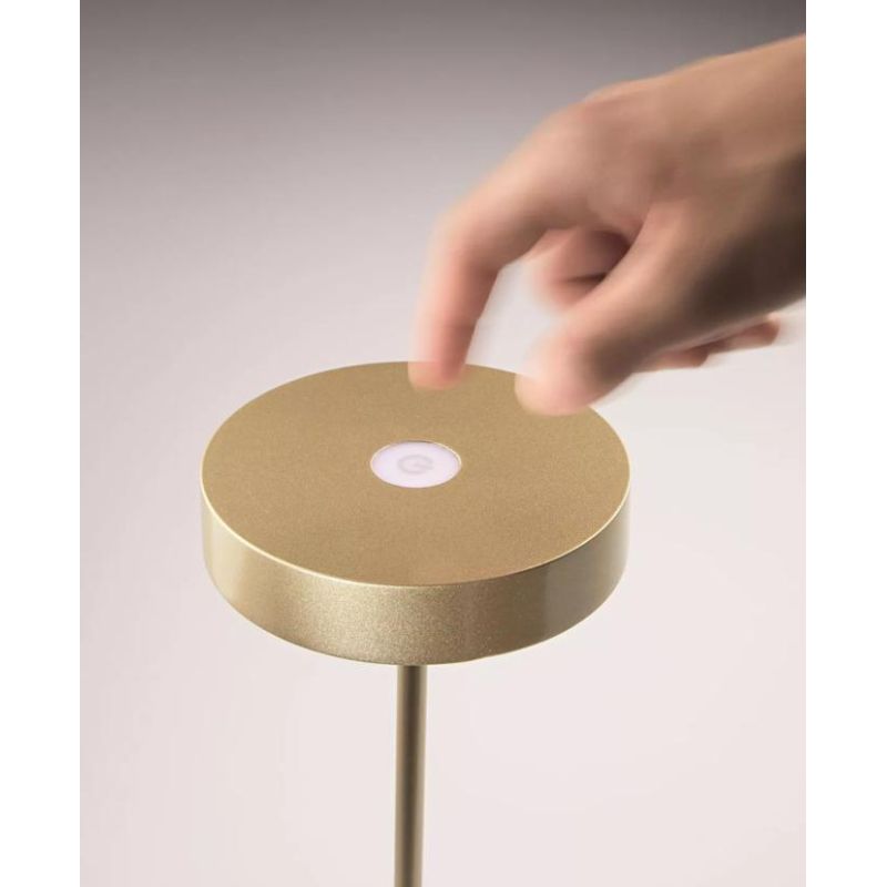 TAP LAMPADA DA TAVOLO IP54 CON RICARICA USB, TOUCH DIMMER LED 3W LUCE 3000K 6 COLORI ONDALUCE CICIRIELLO - Cristalensi Shop Onli