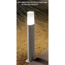 POU LAMPIONCINO DA ESTERNO IP44 PORTALAMPADA E27 ALTEZZA 83 NERO ARGENTO MODERNO E ECONOMICO ONDALUCE CICIRIELLO - Cristalensi S 2