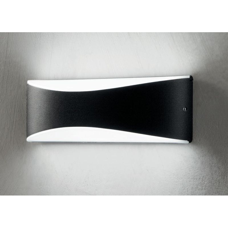 BIOS APPLIQUE DA ESTERNO IP65 LED INTEGRATO 10W ARGENTO E NERO ONDALUCE CICIRIELLO - Cristalensi Shop Online