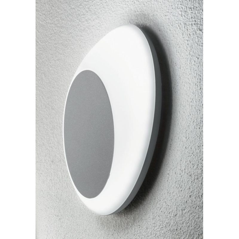 SHELL APPLIQUE DA ESTERNO IP65 LED 13W NERO ARGENTO DI ONDALUCE ONDALUCE CICIRIELLO - Cristalensi Shop Online