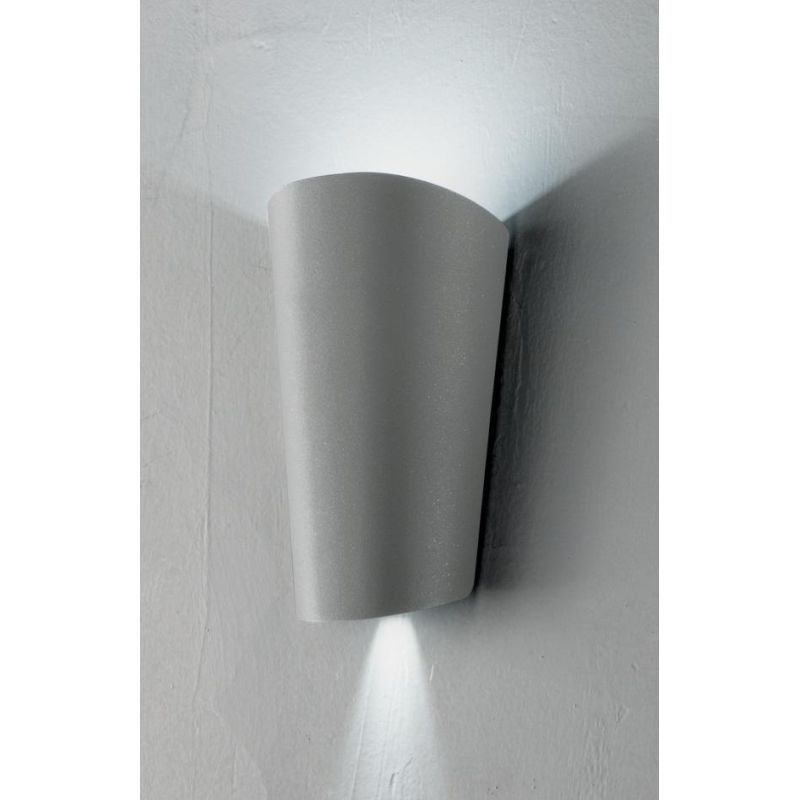 PIC APPLIQUE DA ESTERNO IP65 LED 11W BIANCO ARGENTO NERO DI ONDALUCE ONDALUCE CICIRIELLO - Cristalensi Shop Online
