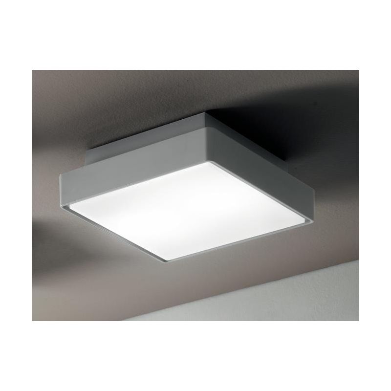 PICCA PLAFONIERA DA ESTERNO CM 22X22 IP65 ANTI SALSEDINE GRIGIO,BIANCO O ANTRACITE MODERNA ONDALUCE CICIRIELLO - Cristalensi Sho
