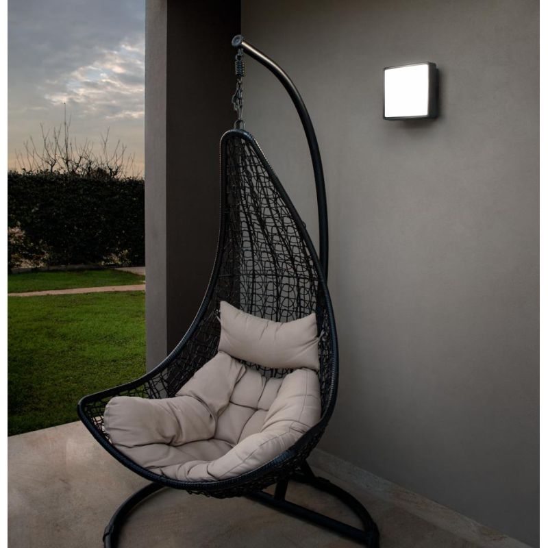 PICCA PLAFONIERA DA ESTERNO CM 22X22 IP65 ANTI SALSEDINE GRIGIO,BIANCO O ANTRACITE MODERNA ONDALUCE CICIRIELLO - Cristalensi Sho