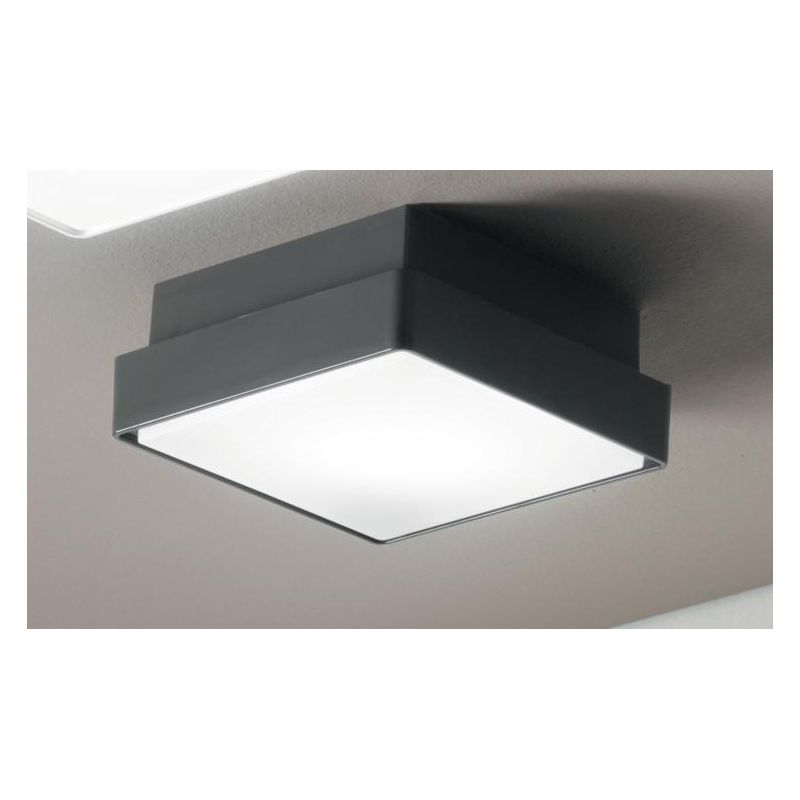 PICCA PLAFONIERA DA ESTERNO CM 22X22 IP65 ANTI SALSEDINE GRIGIO,BIANCO O ANTRACITE MODERNA ONDALUCE CICIRIELLO - Cristalensi Sho