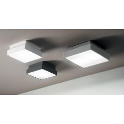 PICCA PLAFONIERA DA ESTERNO CM 22X22 IP65 ANTI SALSEDINE GRIGIO,BIANCO O ANTRACITE MODERNA ONDALUCE CICIRIELLO - Cristalensi Sho