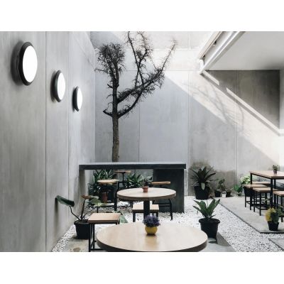 BASE APPLIQUE O PLAFONIERA DA ESTERNI IP65 NERO BIANCO ARGENTO FORMA ROTONDA ECONOMICA DI ONDALUCE ONDALUCE CICIRIELLO - Cristal