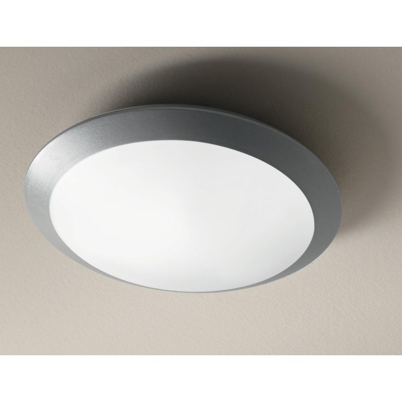 BASE APPLIQUE O PLAFONIERA DA ESTERNI IP65 NERO BIANCO ARGENTO FORMA ROTONDA ECONOMICA DI ONDALUCE ONDALUCE CICIRIELLO - Cristal
