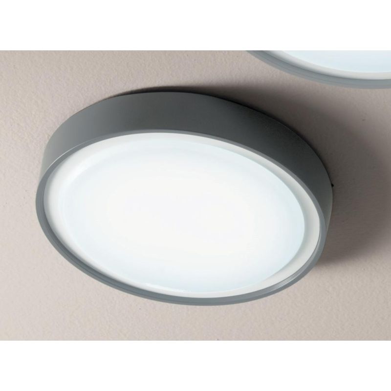 AIDI PLAFONIERA DA ESTERNO D25 IP65 ANTI SALSEDINE LED 15W GRIGIO,BIANCO O ANTRACITE ROTONDA MODERNA ONDALUCE CICIRIELLO - Crist