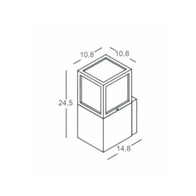 APPLIQUE DA ESTERNO IP54 DUE COLORI ANTRACITE E GRIGIO ALLUMINIO 1XE27 GEA LUCE - Cristalensi Shop Online