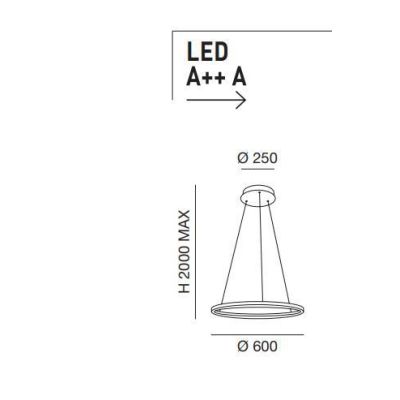 3508-40 GIOTTO SOSPENSIONE MODERNA AD ANELLO CON LED INTEGRATO 36W BIANCO O NERO DELLA FABAS LUCE Fabas Luce - Cristalensi Shop