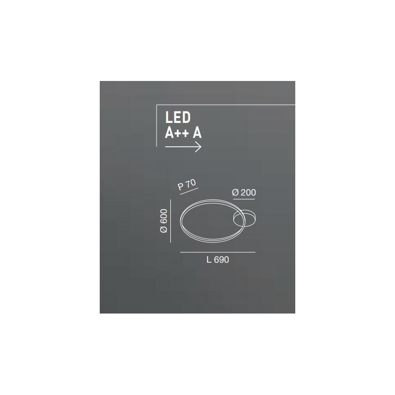 3508-61 GIOTTO PLAFONIERA MODERNA AD ANELLO CON LED INTEGRATO 36W BIANCA O NERA DELLA FABAS LUCE Fabas Luce - Cristalensi Shop O