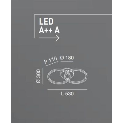 3508-22 GIOTTO PLAFONIERA CON DUE CERCHI LUMINOSI A LED INTEGRATO 36W DIMMERABILE NERO O BIANCO Fabas Luce - Cristalensi Shop On