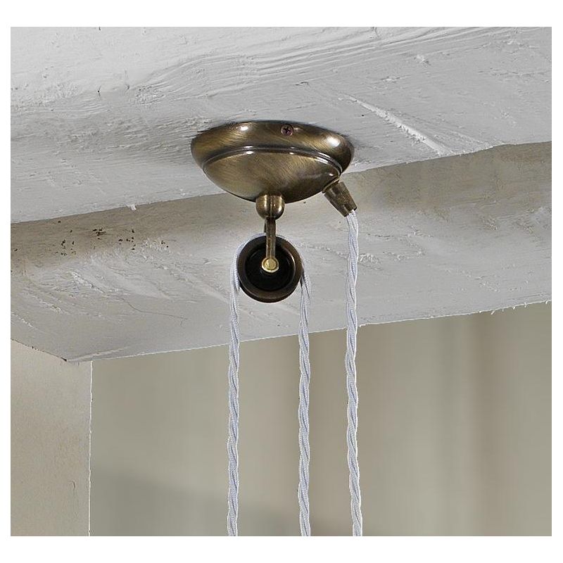 2222.1 SALISCENDI IN STILE RUSTICO IN TERRACOTTA TRAFORATA BIANCA E OTTONE MADE IN ITALY DIAMETRO CM 36.5 CRISTALENSI CERAMICA -