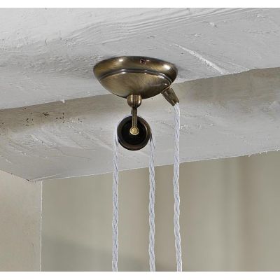 2222.1 SALISCENDI IN STILE RUSTICO IN TERRACOTTA TRAFORATA BIANCA E OTTONE MADE IN ITALY DIAMETRO CM 36.5 CRISTALENSI CERAMICA -