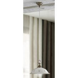 2222.3 SOSPENSIONE SINGOLA D29 CM IN STILE RUSTICO IN TERRACOTTA TRAFORATA BIANCA MADE IN ITALY CRISTALENSI CERAMICA - Cristalen 2