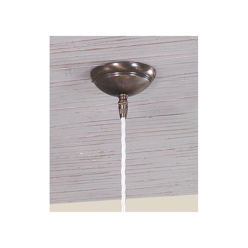 2223.4 PICCOLA SOSPENSIONE SINGOLA D13.5 CM IN STILE RUSTICO IN TERRACOTTA TRAFORATA BIANCA MADE IN ITALY CRISTALENSI CERAMICA -