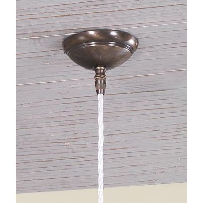 2223.4 PICCOLA SOSPENSIONE SINGOLA D13.5 CM IN STILE RUSTICO IN TERRACOTTA TRAFORATA BIANCA MADE IN ITALY CRISTALENSI CERAMICA -