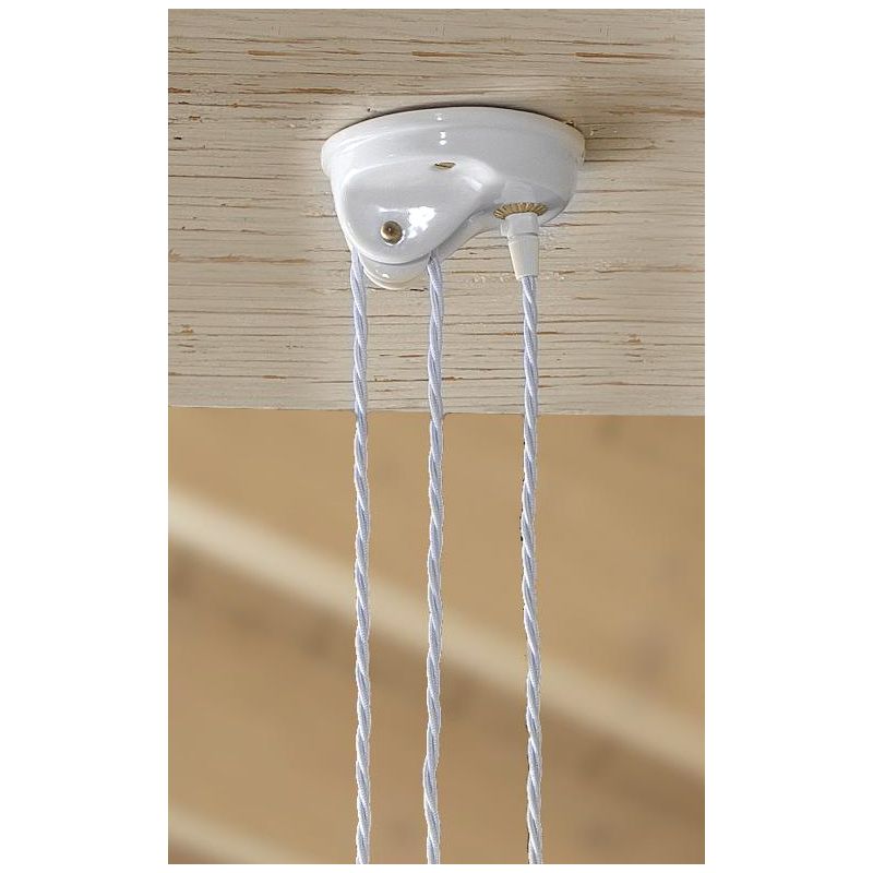 2224.1 SALISCENDI IN STILE RUSTICO IN TERRACOTTA PLISSETTATA E TRAFORATA BIANCA D37 CM MADE IN ITALY CRISTALENSI CERAMICA - Cris