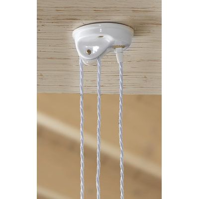 2224.1 SALISCENDI IN STILE RUSTICO IN TERRACOTTA PLISSETTATA E TRAFORATA BIANCA D37 CM MADE IN ITALY CRISTALENSI CERAMICA - Cris