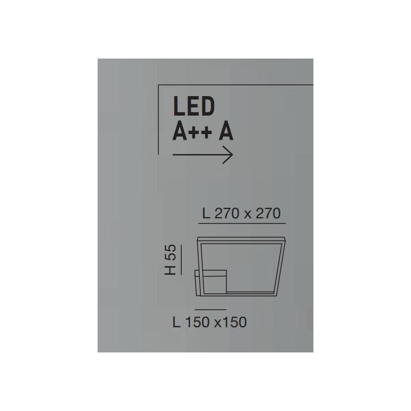 3394-21 BARD PLAFONIERA MODERNA DI FORMA QUADRATA CM 27X27 5 COLORI LED 22W Fabas Luce - Cristalensi Shop Online