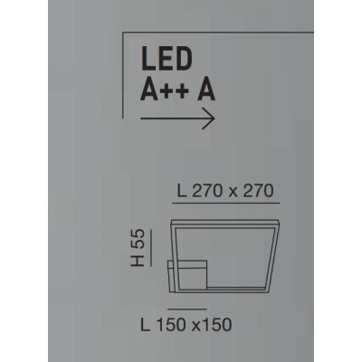 3394-21 BARD PLAFONIERA MODERNA DI FORMA QUADRATA CM 27X27 5 COLORI LED 22W Fabas Luce - Cristalensi Shop Online