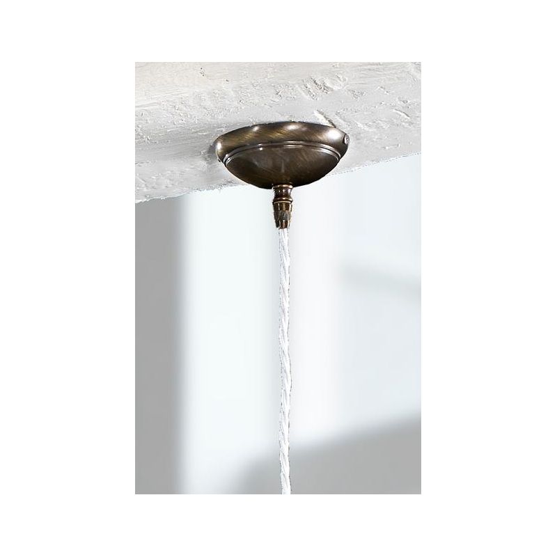 2225.3 SOSPENSIONE SINGOLA D32 CM IN TERRACOTTA BIANCA LUCIDA INTRECCIATA MADE IN ITALY CRISTALENSI CERAMICA - Cristalensi Shop