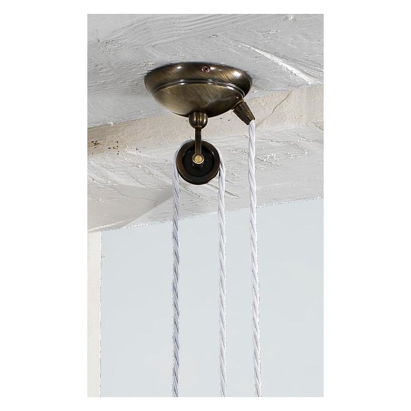 2225.1 SOSPENSIONE SALISCENDI D42 CM IN TERRACOTTA BIANCA LUCIDA INTRECCIATA MADE IN ITALY CRISTALENSI CERAMICA - Cristalensi Sh