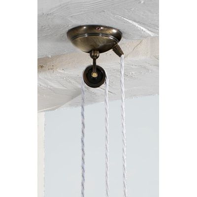 2225.1 SOSPENSIONE SALISCENDI D42 CM IN TERRACOTTA BIANCA LUCIDA INTRECCIATA MADE IN ITALY CRISTALENSI CERAMICA - Cristalensi Sh