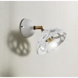 2225.A APPLIQUE SPOT D17 CM IN TERRACOTTA BIANCA LUCIDA INTRECCIATA MADE IN ITALY CRISTALENSI CERAMICA - Cristalensi Shop Online 2