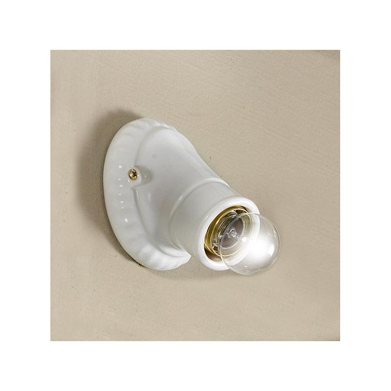 2228 MINI SPOT OBLIQUO IN TERRACOTTA BIANCA LUCIDA MADE IN ITALY DIAMETRO CM 10 STILE RUSTICO CRISTALENSI CERAMICA - Cristalensi