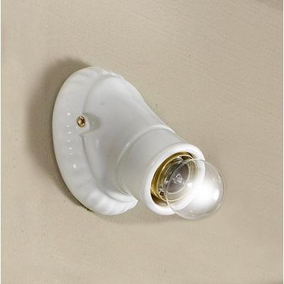 2228 MINI SPOT OBLIQUO IN TERRACOTTA BIANCA LUCIDA MADE IN ITALY DIAMETRO CM 10 STILE RUSTICO CRISTALENSI CERAMICA - Cristalensi