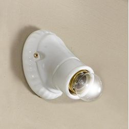 2228 MINI SPOT OBLIQUO IN TERRACOTTA BIANCA LUCIDA MADE IN ITALY DIAMETRO CM 10 STILE RUSTICO CRISTALENSI CERAMICA - Cristalensi