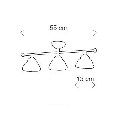 2234.3 PLAFONIERA LINEARE IN OTTONE CON DIFFUSORI IN TERRACOTTA BIANCA TRAFORATA MADE IN ITALY STILE RUSTICO CRISTALENSI CERAMIC