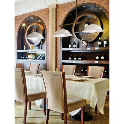 2234.B BILANCIERE LINEARE IN OTTONE CON DIFFUSORI IN TERRACOTTA BIANCA TRAFORATA MADE IN ITALY STILE RUSTICO CRISTALENSI CERAMIC