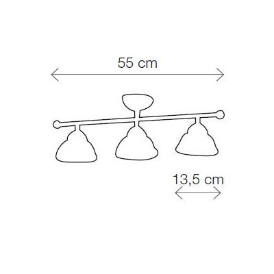 2235.3 PLAFONIERA LINEARE IN OTTONE CON DIFFUSORI IN TERRACOTTA BIANCA TRAFORATA MADE IN ITALY STILE RUSTICO CRISTALENSI CERAMIC