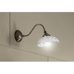 2236.AO LAMPADA DA PARETE IN OTTONE CON DIFFUSORI IN TERRACOTTA BIANCA TRAFORATA MADE IN ITALY RUSTICA CRISTALENSI CERAMICA - Cr 2