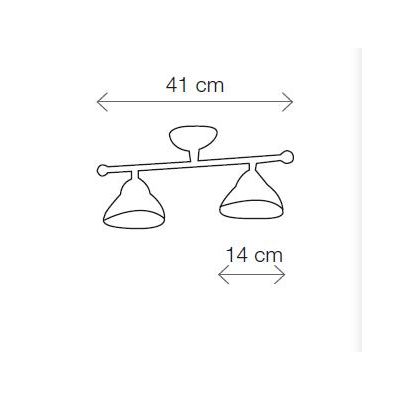 2237.2 PLAFONIERA LINEARE IN OTTONE CON DIFFUSORI IN TERRACOTTA BIANCA TRAFORATA MADE IN ITALY RUSTICA CRISTALENSI CERAMICA - Cr