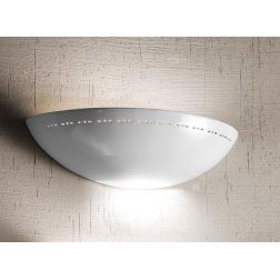 2238.1 APPLIQUE A VASCHETTA DIAMETRO CM 39 IN TERRACOTTA BIANCA LUCIDA CLASSICA MADE IN ITALY CRISTALENSI CERAMICA - Cristalensi