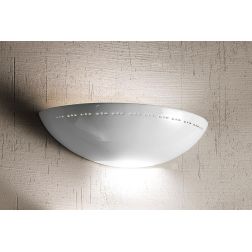 2238.1 APPLIQUE A VASCHETTA DIAMETRO CM 39 IN TERRACOTTA BIANCA LUCIDA CLASSICA MADE IN ITALY CRISTALENSI CERAMICA - Cristalensi 2