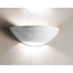 2238.2 APPLIQUE A VASCHETTA DIAMETRO CM 30 IN TERRACOTTA BIANCA LUCIDA CLASSICA MADE IN ITALY CRISTALENSI CERAMICA - Cristalensi