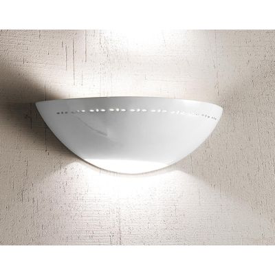 2238.2 APPLIQUE A VASCHETTA DIAMETRO CM 30 IN TERRACOTTA BIANCA LUCIDA CLASSICA MADE IN ITALY CRISTALENSI CERAMICA - Cristalensi