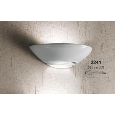 2241 APPLIQUE CLASSICA A VASCHETTA DIAMETRO CM 36 IN TERRACOTTA BIANCA LUCIDA MADE IN ITALY CRISTALENSI CERAMICA - Cristalensi S