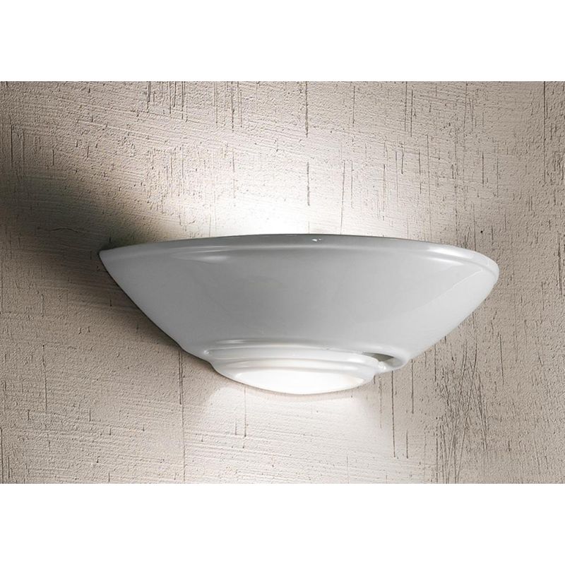 2241 APPLIQUE CLASSICA A VASCHETTA DIAMETRO CM 36 IN TERRACOTTA BIANCA LUCIDA MADE IN ITALY CRISTALENSI CERAMICA - Cristalensi S