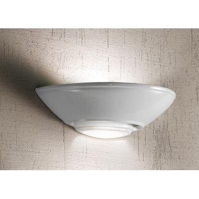 2241 APPLIQUE CLASSICA A VASCHETTA DIAMETRO CM 36 IN TERRACOTTA BIANCA LUCIDA MADE IN ITALY CRISTALENSI CERAMICA - Cristalensi S