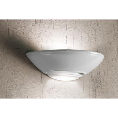 2241 APPLIQUE CLASSICA A VASCHETTA DIAMETRO CM 36 IN TERRACOTTA BIANCA LUCIDA MADE IN ITALY CRISTALENSI CERAMICA - Cristalensi S