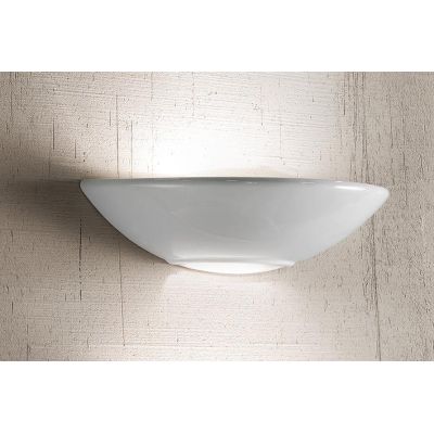 2242 APPLIQUE CLASSICA A VASCHETTA DIAMETRO CM 35 IN TERRACOTTA BIANCA LUCIDA MADE IN ITALY CRISTALENSI CERAMICA - Cristalensi S