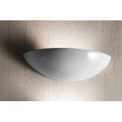 2239.1 APPLIQUE CLASSICA LISCIA A VASCHETTA DIAMETRO CM 39 IN TERRACOTTA BIANCA LUCIDA MADE IN ITALY CRISTALENSI CERAMICA - Cris 2